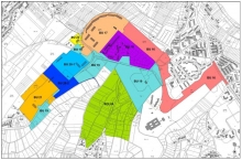 Plan der Bebauungspläne Petrisberg 2001